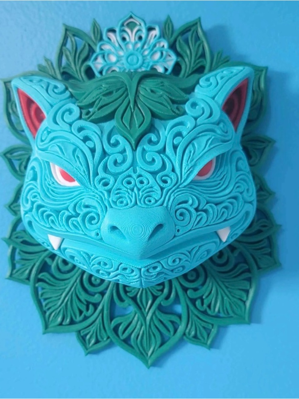 Venausaur pokemon Wall Mask with Green Leaf Motif